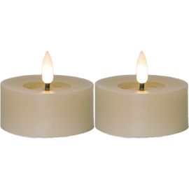 FLAMME FLOW t-lys Ø 7 cm 2-pk beige_060-08