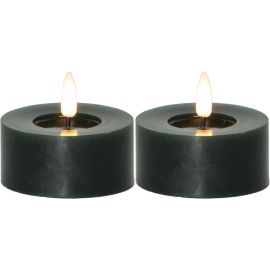 FLAMME FLOW t-lys Ø 7 cm 2-pk mørk grønn_060-09