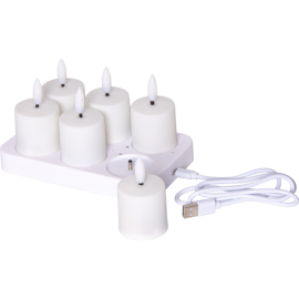 FLAMME CHARGE VOTIVE 6-PK