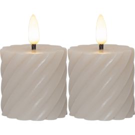 FLAMME SWIRL 7,5 cm kubbelys beige 2-pk_061-11