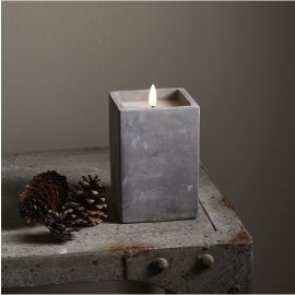 CEM FLAMME lys i sement 14.5 cm batteri/