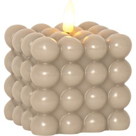 DOT FLAMME kubbelys beige batteri/timer
