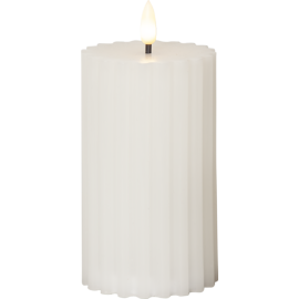 FLAMME STRIPE KUBBELYS 15 CM HVIT_061-66