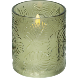 LANTERNE LEAF FLAMME 10 CM GRØNN_061-71