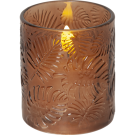 LANTERNE LEAF FLAMME 10 CM BRUN_061-73