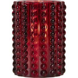 FLAMME DOT kubbelys i glass 12.5 cm rød_061-92