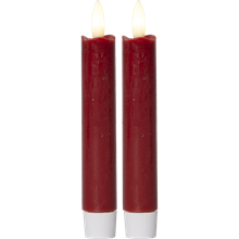 FLAMME kronelys 2-pk rød H 15 cm _062-13