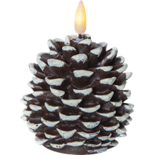 FLAMME Kongle 13 cm sølv batteri/timer_062-68