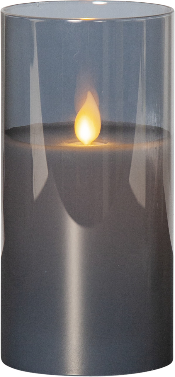 M-TWINKLE lys i glass 15 cm sotet batter/timer _063-28