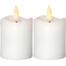FLAMME kubbelys 2-pk 7,5 cm hvit batteri/timer_063-36