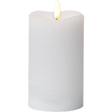 FLAMME kubbelys 14 cm hvit batteri/timer_063-38