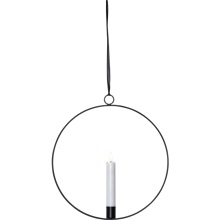 FLAMME RING hengende m/lys svart batteri/timer_063-42