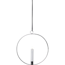 FLAMME RING hengende m/lys sølv batteri/timer_063-43