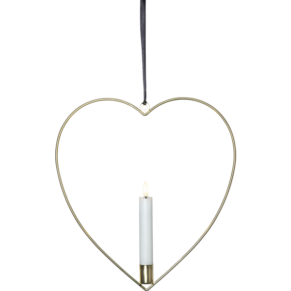 FLAMME HEART hengende m/lys messing_063-68