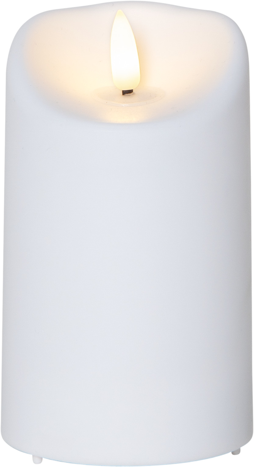 FLAMME kubbelys plastikk 13 cm hvis batteri/timer_063-83