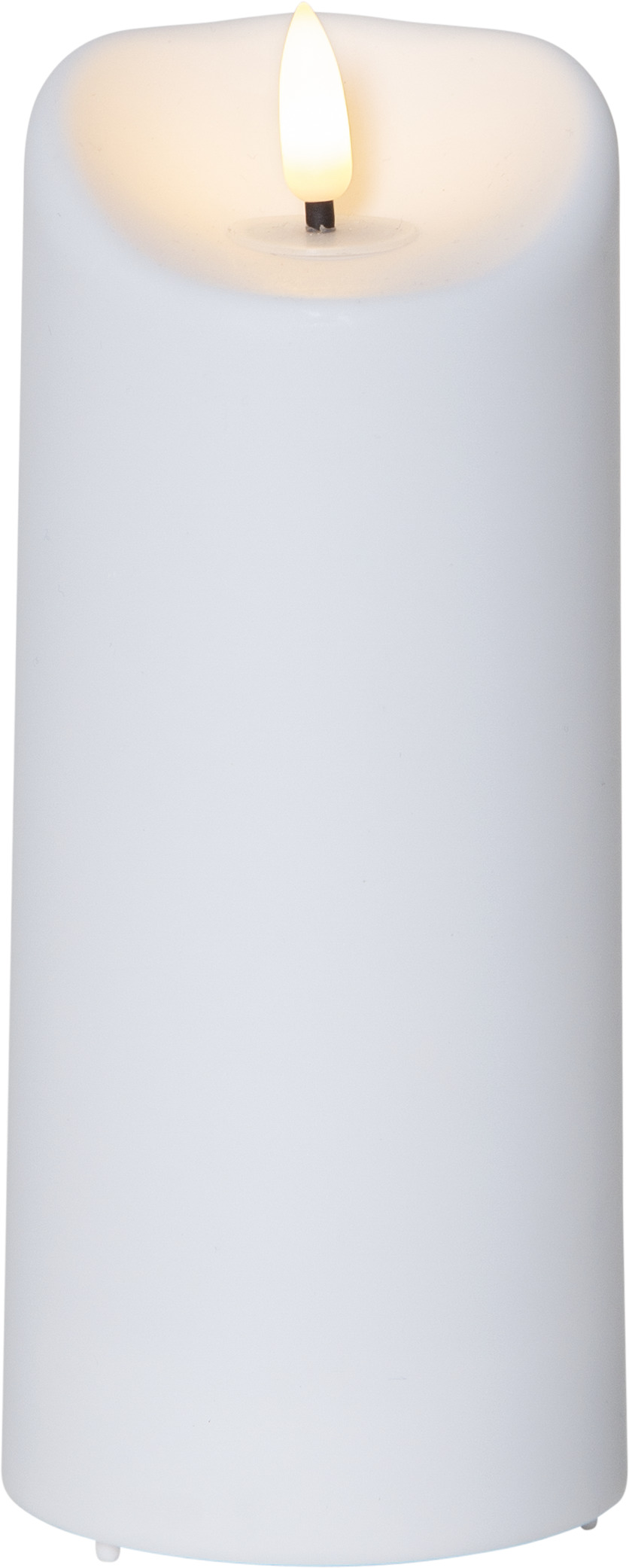 FLAMME kubbelys plastikk 18 cm hvit batteri/timer_063-85