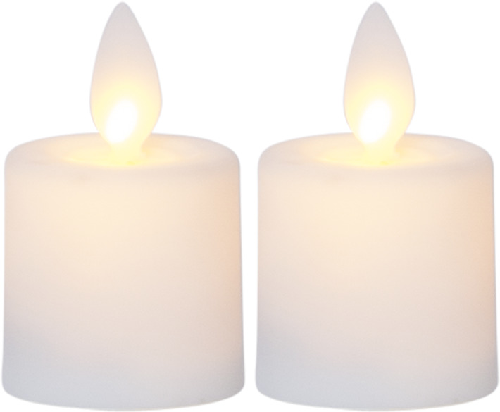 M-TWINKLE kubbelys 6 cm 2-pk hvit batteri/timer_063-97