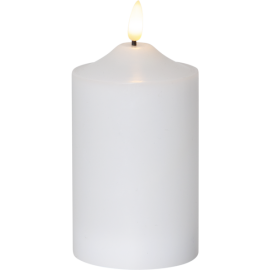 FLAMME kubbelys 15 cm hvit batteri/timer_064-08