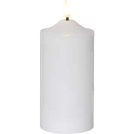 FLAMME kubbelys 18 cm hvit batteri/timer_064-09
