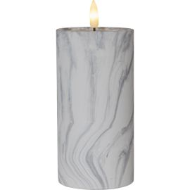 FLAMME MARBLE kubbelys 17,5 cm batteri/timer_064-19