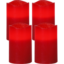 MAY vokslys 4pk røde 12,5 cm batteri/timer_064-62