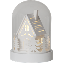 KUPOL064-92 kuppel m/lazer cut hus hvit 3xAA batteri/timer