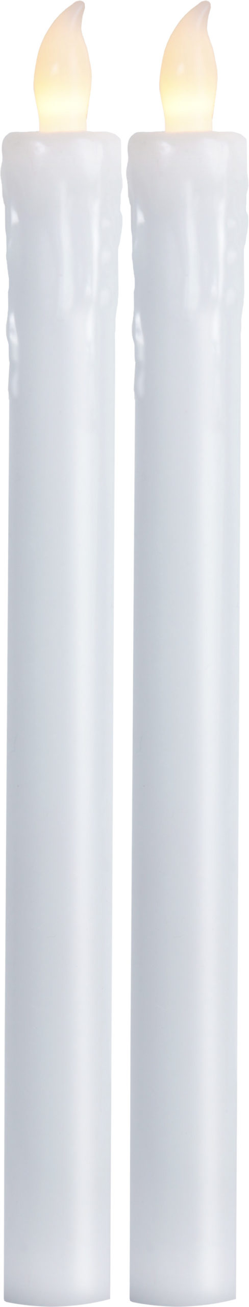 Presse kronlys voks 2-pk hvit batteri/timer_066-60