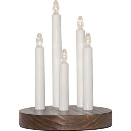 DORIS STAKE 5-LYS BATTERI/TIMER HVIT/BRUN_139-03