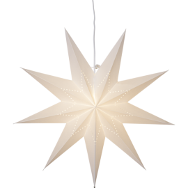 LYSA STJERNE 60 CM M/OPPHENG HVIT231-77-1