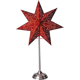 ANTIQUE stjerne på fot 55 cm E14 rød