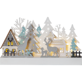 REINBEK270-87 REINBEK lazercut stake hvit/multi 2xAA batteri