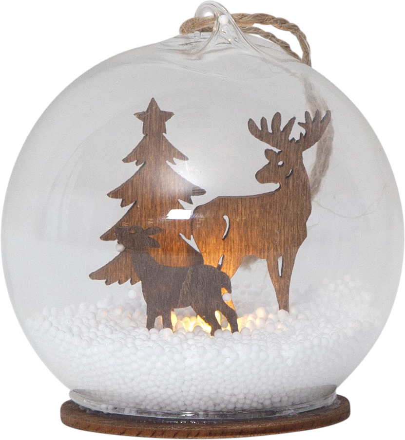 FAUNA270-89 lazercut glasskule brun CR2032 batteri