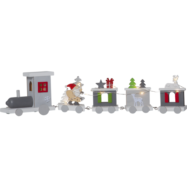 LOKE271-65 dekorasjon tog grå  batterier/timer_271-65