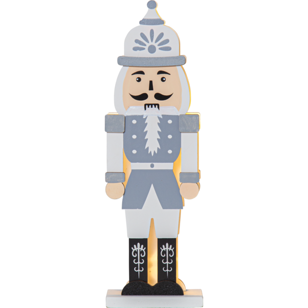 NUTCRACKER dekorasjon 25 cm grå