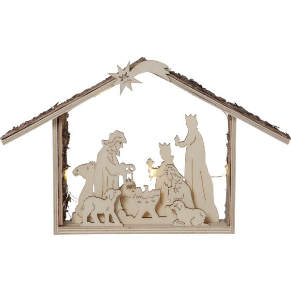 YULETIDE lazercut krybbe natur
