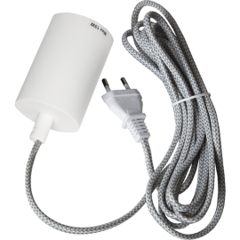 SLIM OPPHENG E27 HVIT TEKSTILKABEL HVIT/297-96