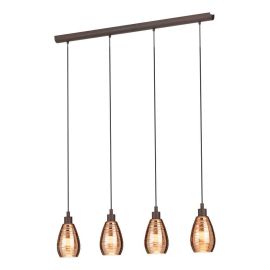 SIRACUSA PENDEL REKKE 4X60W E27 BRUN/GLASS_39507
