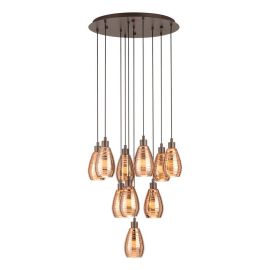 SIRACUSA PENDEL 10X60W E27 BRUN/GLASS_39509