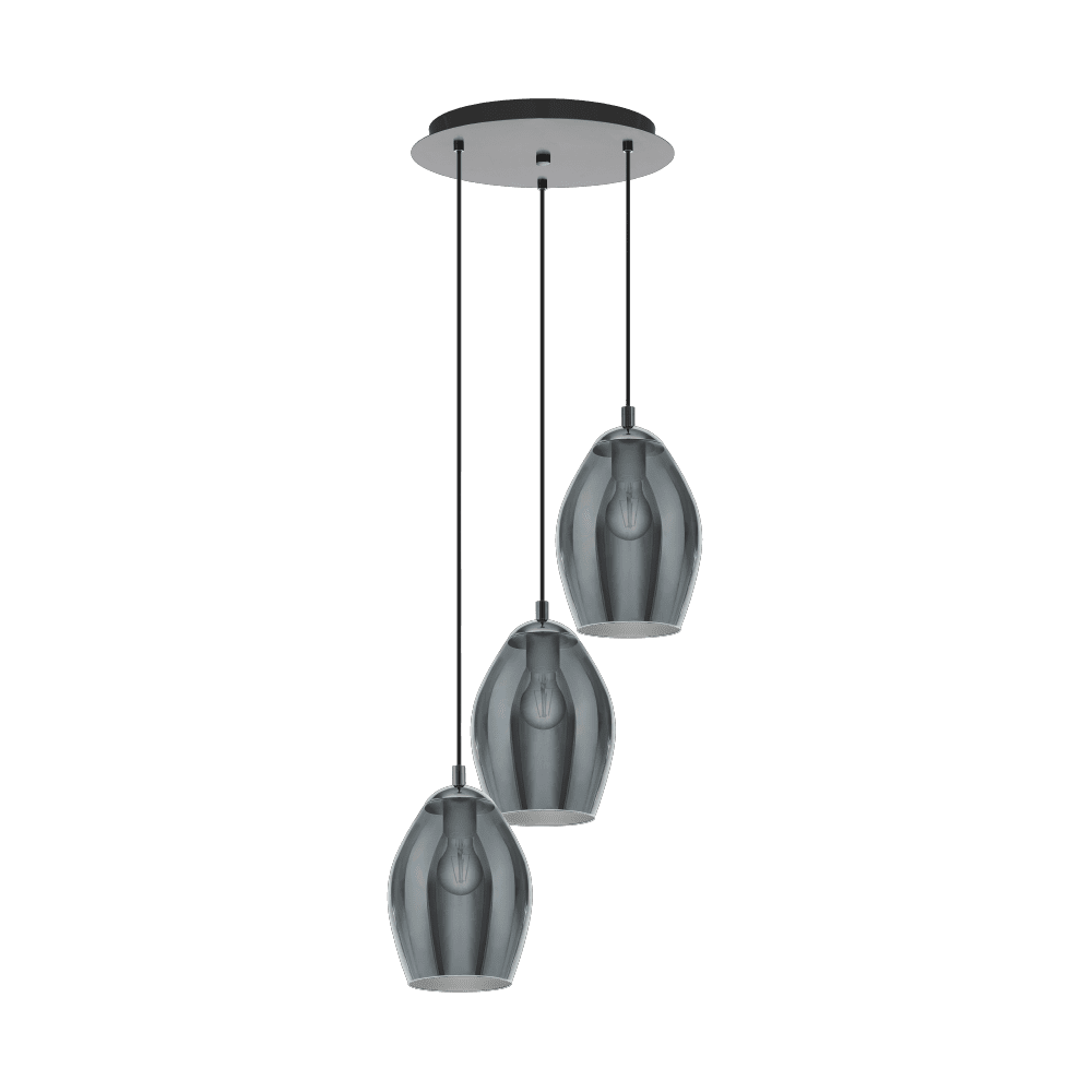 ESTANYS PENDEL 3X60W E27 KROM/GLASS_39565