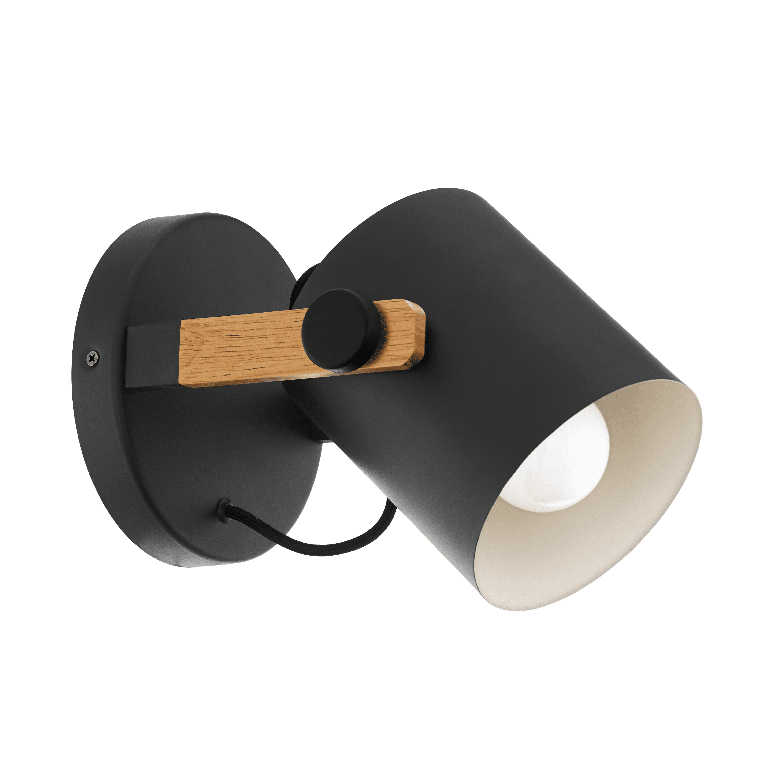 HORNWOOD VEGG SORT/TRE 1x28W E27 M/LS_43046F