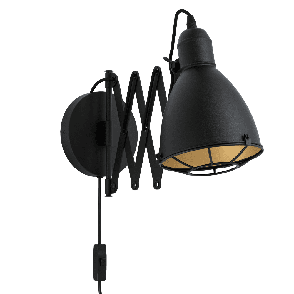 TREBURLEY VEGG SORT/GULL 1x28W E27_43184