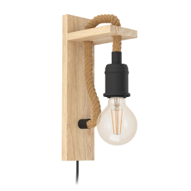 RAMPSIDE VEGG TRE/SORT 1x28W E27