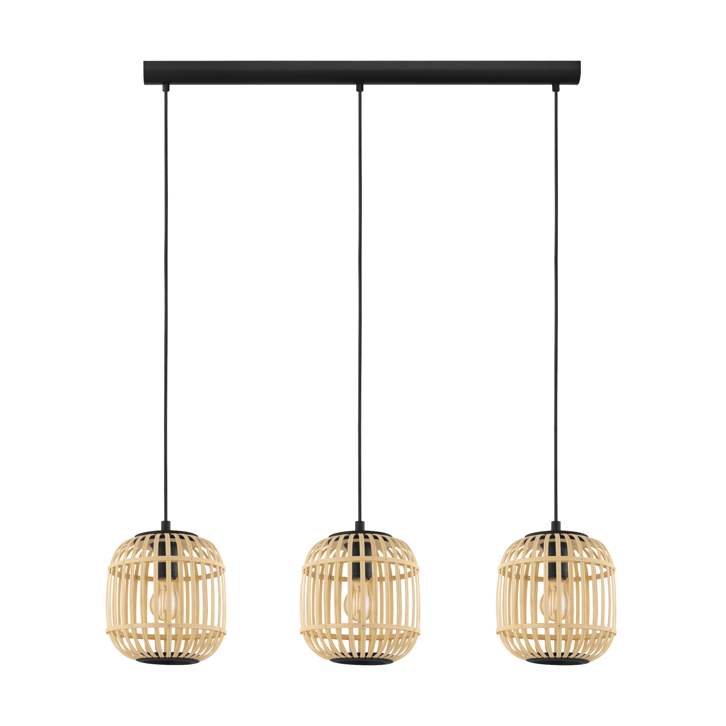 BORDESLEY PENDEL SORT/NATUR 3x28W E27