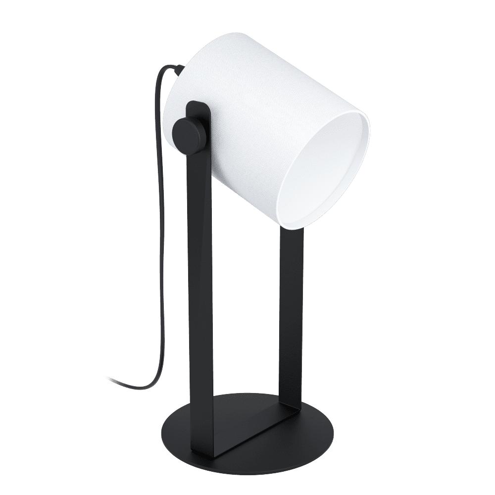 HORNWOOD 1 BORDL 1X28W E27 SORT/HVIT TEKSTIL