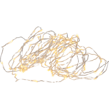 DEW DROP slynge 1-string 100-lys varmhvit/sølv wire_456-14-1