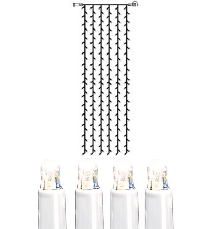 SYSTEM LED gardin 1x4m ekstra 204-lys kaldhvit m/hv kabel_466-58-14