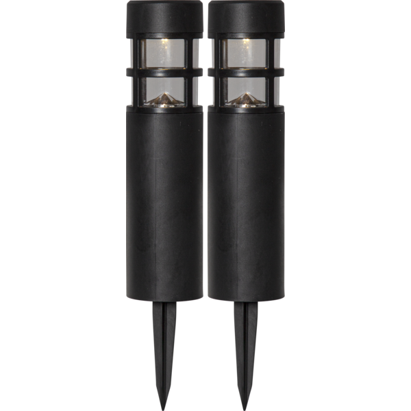 BOLLARD solcelle stibelysning 2-pk