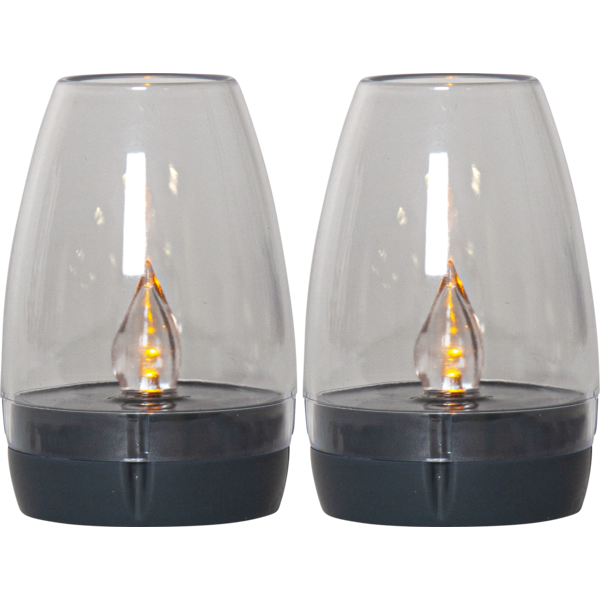 TROPEA solcelle lykt H 9 cm svart 2-pk