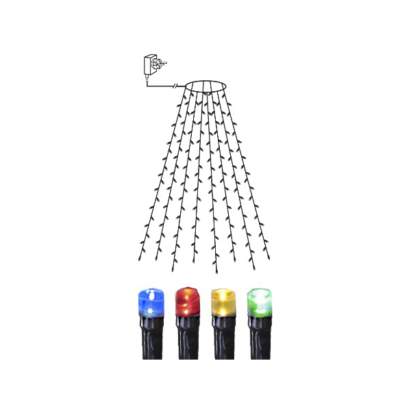 SERIE LED juletrebelysning ute 160 lys multi svart kabel_497-97-1