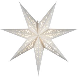 LACE501-22 stjerne 46 cm hvit